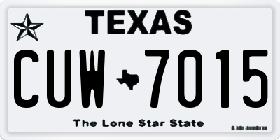 TX license plate CUW7015