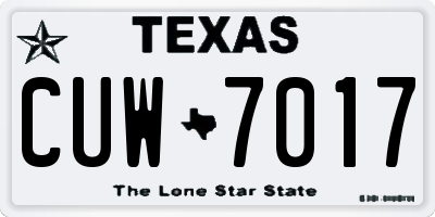 TX license plate CUW7017