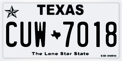 TX license plate CUW7018