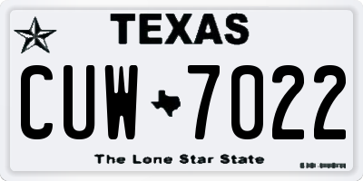 TX license plate CUW7022