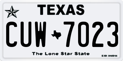 TX license plate CUW7023