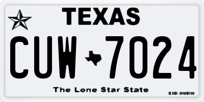 TX license plate CUW7024