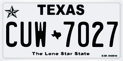 TX license plate CUW7027