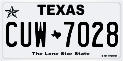 TX license plate CUW7028