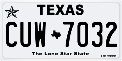 TX license plate CUW7032