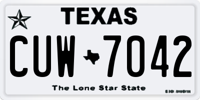 TX license plate CUW7042