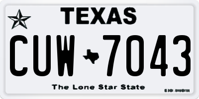 TX license plate CUW7043