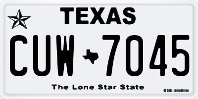 TX license plate CUW7045