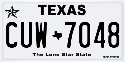 TX license plate CUW7048