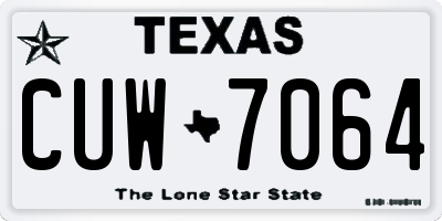 TX license plate CUW7064