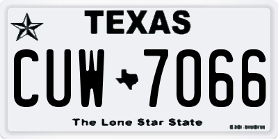 TX license plate CUW7066