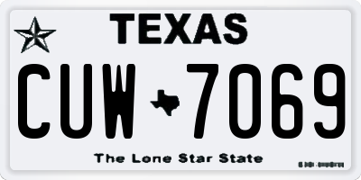 TX license plate CUW7069
