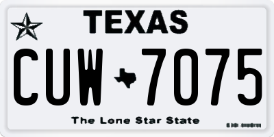 TX license plate CUW7075