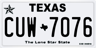 TX license plate CUW7076