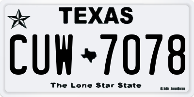 TX license plate CUW7078