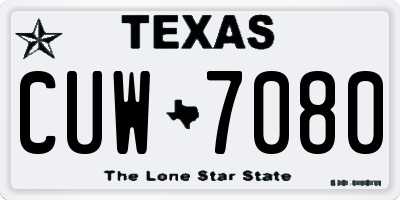 TX license plate CUW7080