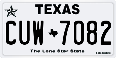 TX license plate CUW7082