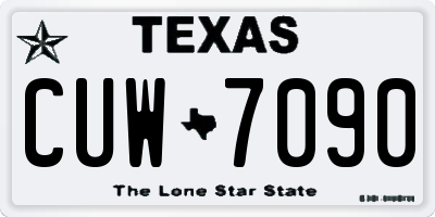 TX license plate CUW7090