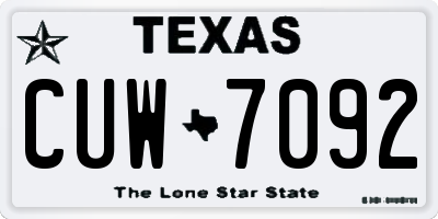 TX license plate CUW7092