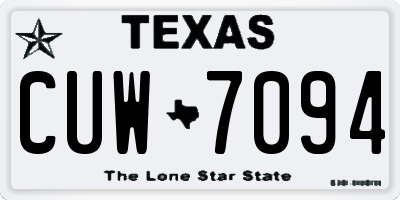 TX license plate CUW7094