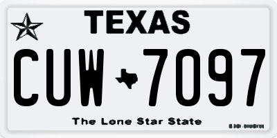 TX license plate CUW7097