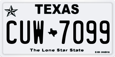 TX license plate CUW7099