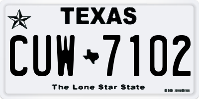 TX license plate CUW7102