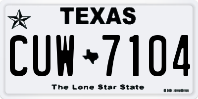 TX license plate CUW7104