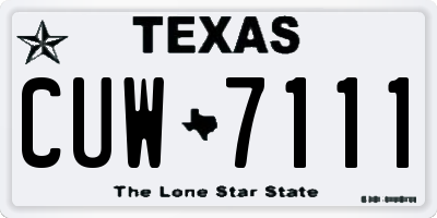 TX license plate CUW7111