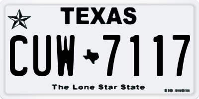 TX license plate CUW7117