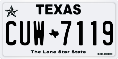 TX license plate CUW7119