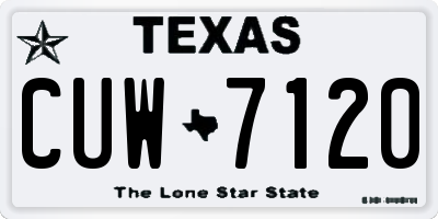 TX license plate CUW7120