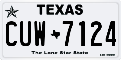 TX license plate CUW7124