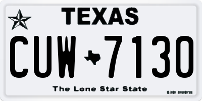 TX license plate CUW7130