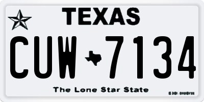 TX license plate CUW7134