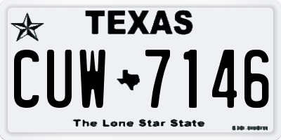 TX license plate CUW7146