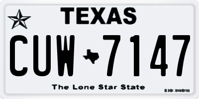 TX license plate CUW7147