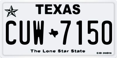 TX license plate CUW7150