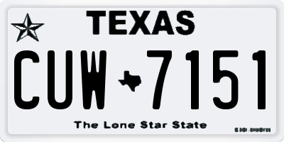 TX license plate CUW7151