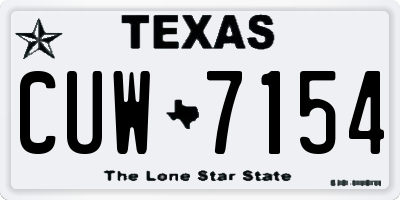 TX license plate CUW7154