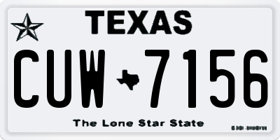 TX license plate CUW7156
