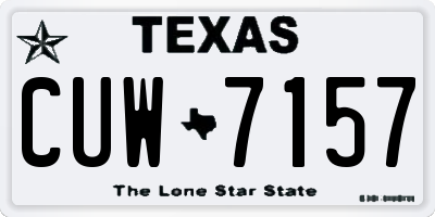 TX license plate CUW7157