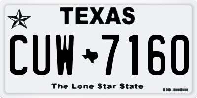 TX license plate CUW7160