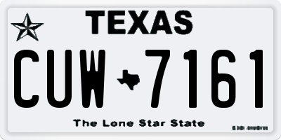 TX license plate CUW7161
