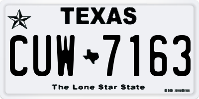 TX license plate CUW7163