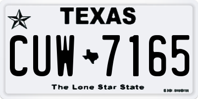 TX license plate CUW7165