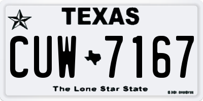 TX license plate CUW7167
