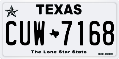 TX license plate CUW7168