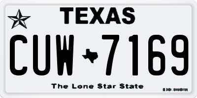 TX license plate CUW7169