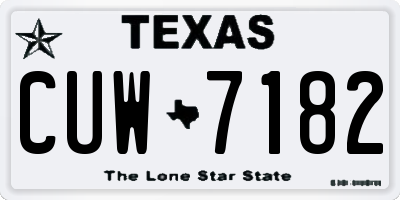 TX license plate CUW7182